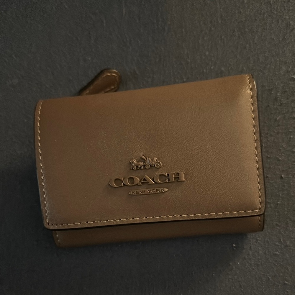 Coach Taupe Brown Leather Wallet